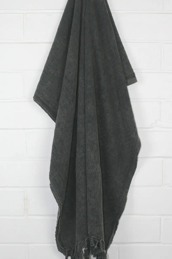 Desert Stonewash Black Turkish Towel by Sumavi