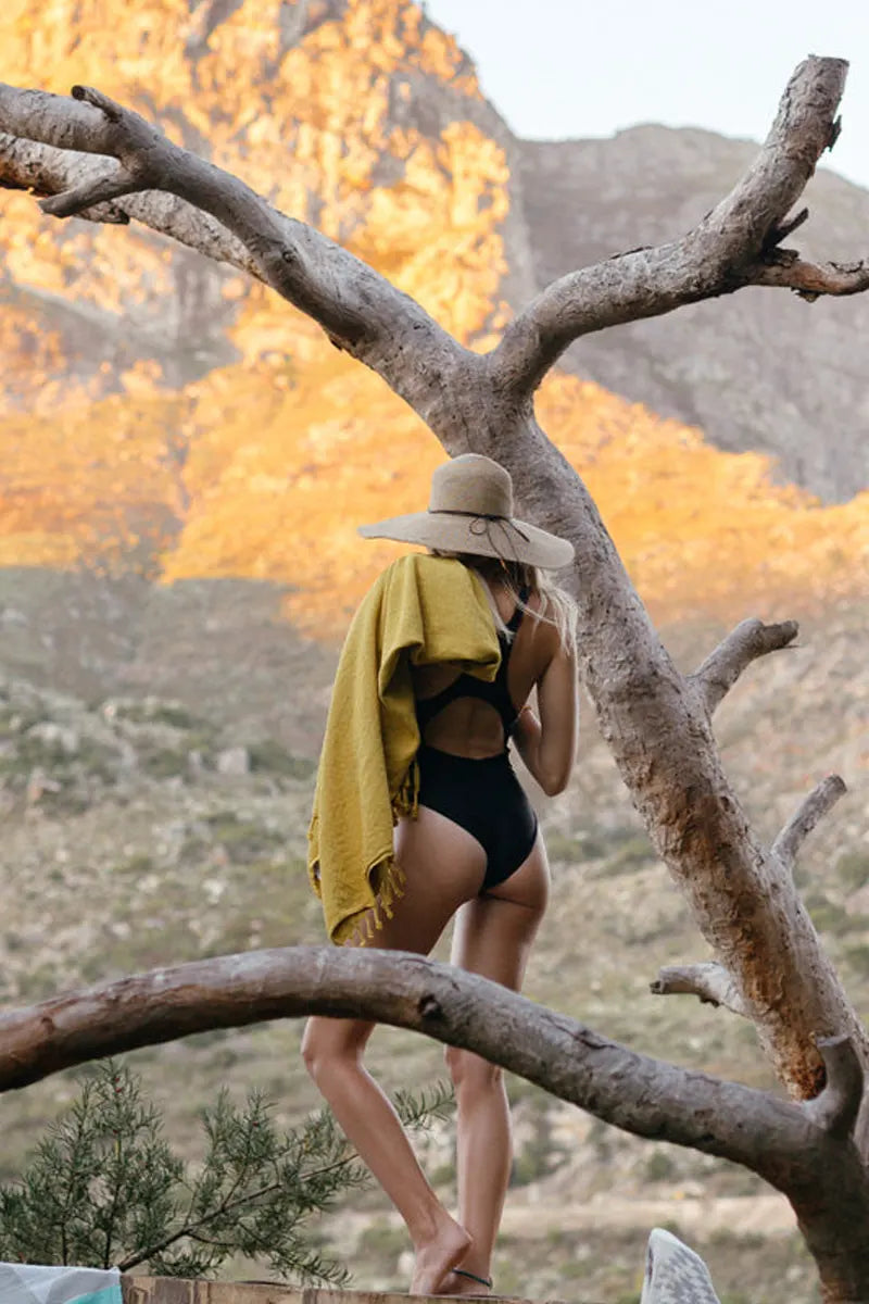 Desert Stonewash Turmeric Turkish Towel by Sumavi