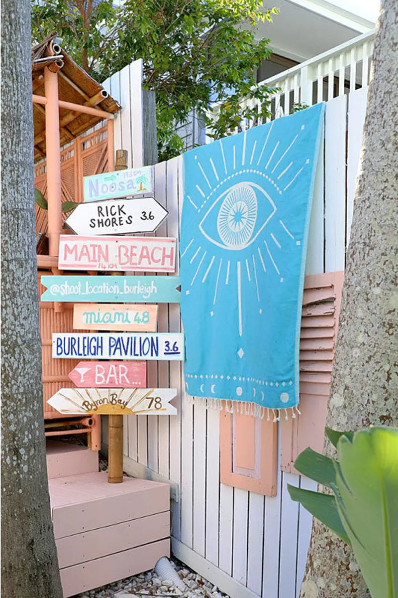 LaLuna Eye Azure Turkish Towel by Sumavi