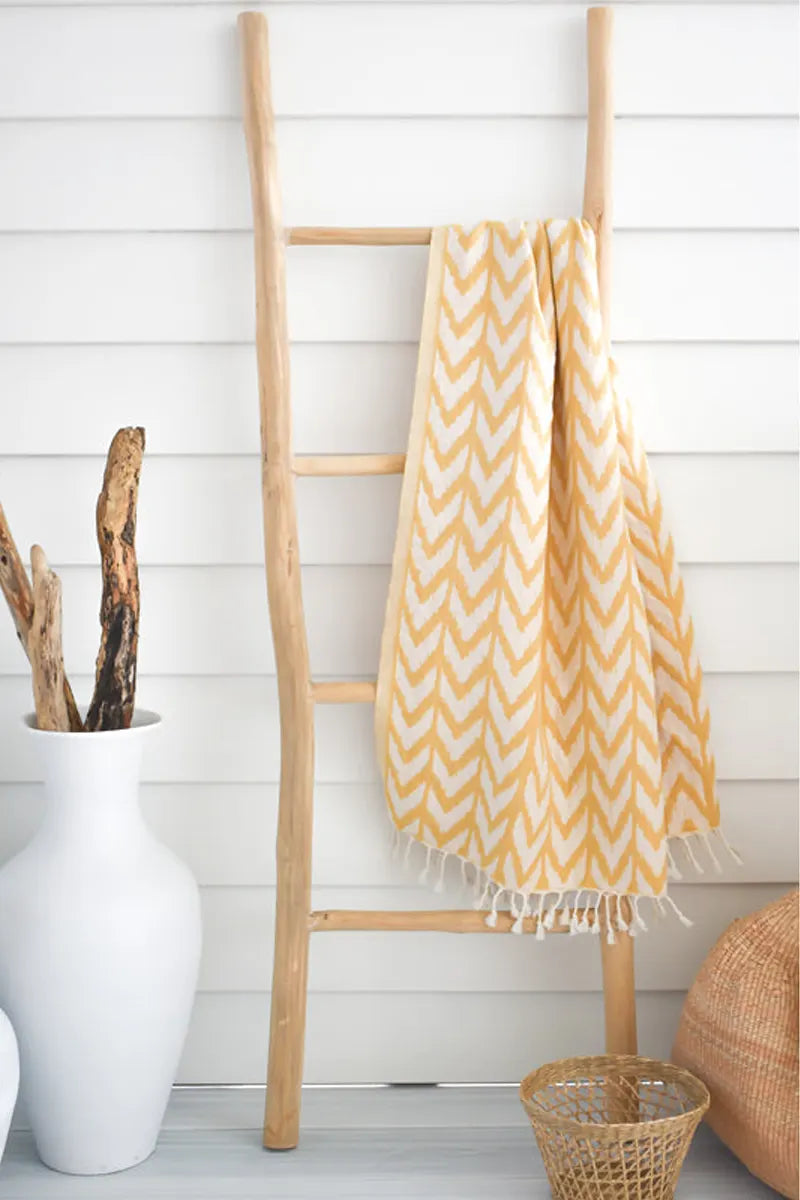 ZigZag Gold Turkish Towel by Sumavi
