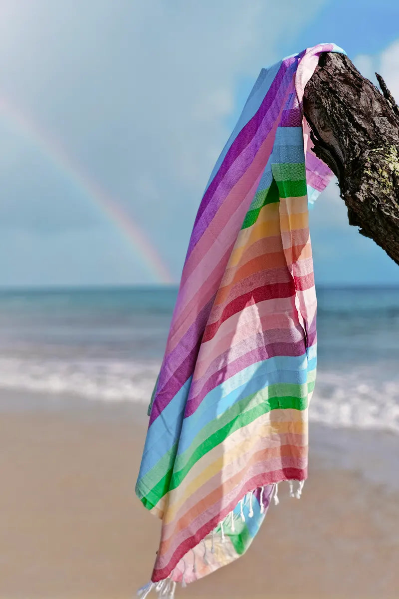 Rainbow Sand Free Turkish Towel - Bright