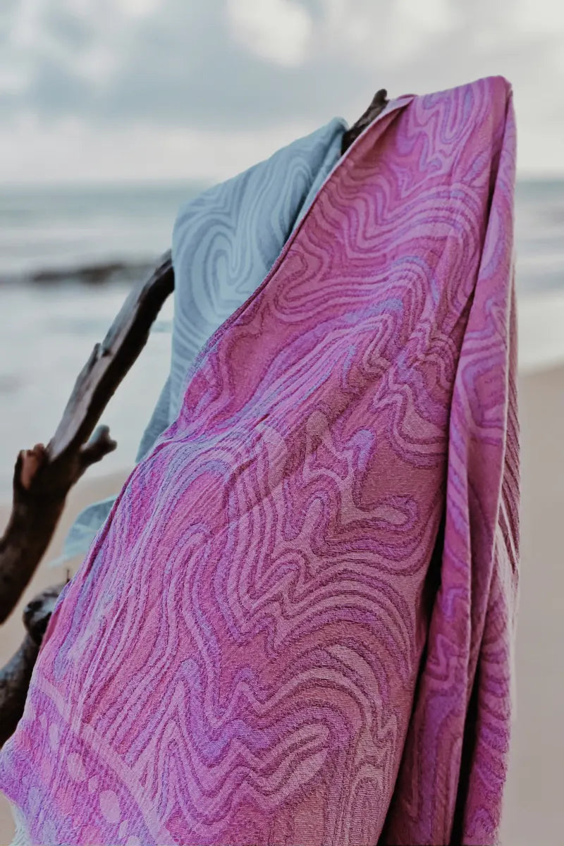 Swirl Sand Free Turkish Towel - Purple