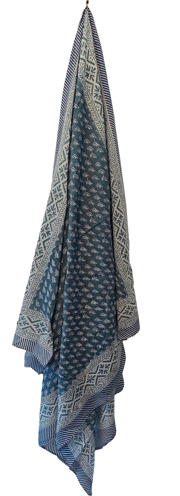 Mykonos Indian Hand Block Printed Cotton Sarong - Denim