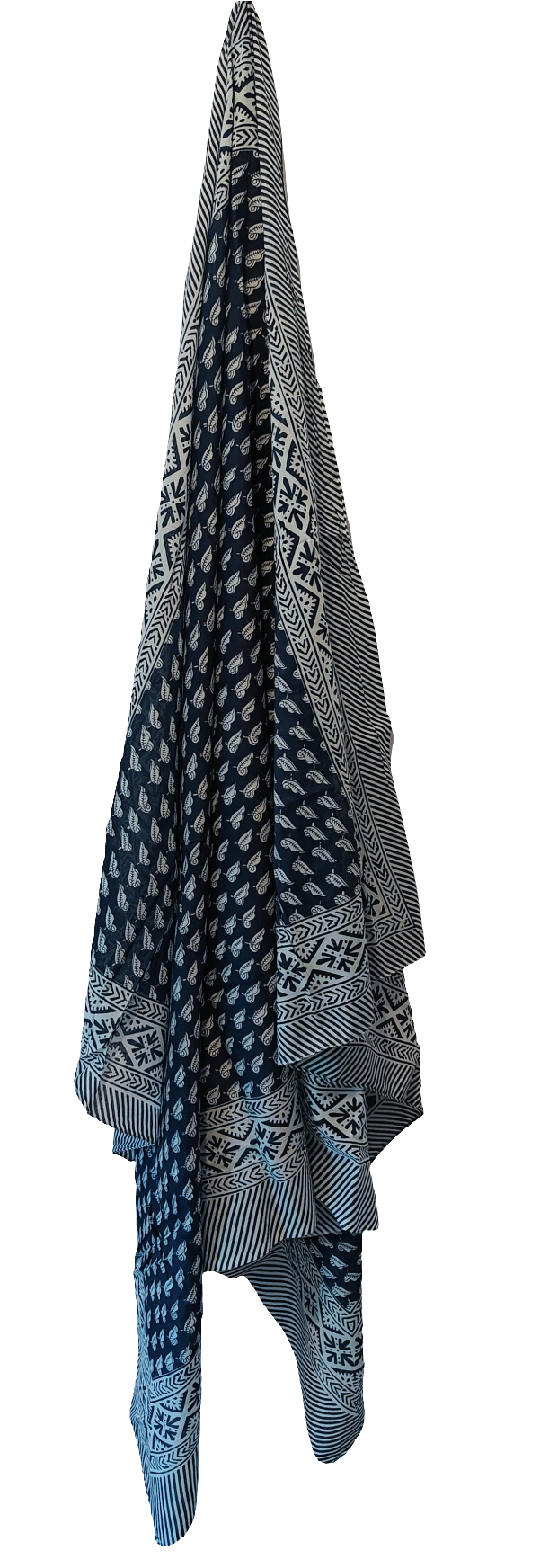 Mykonos Indian Hand Block Printed Cotton Sarong - Ink