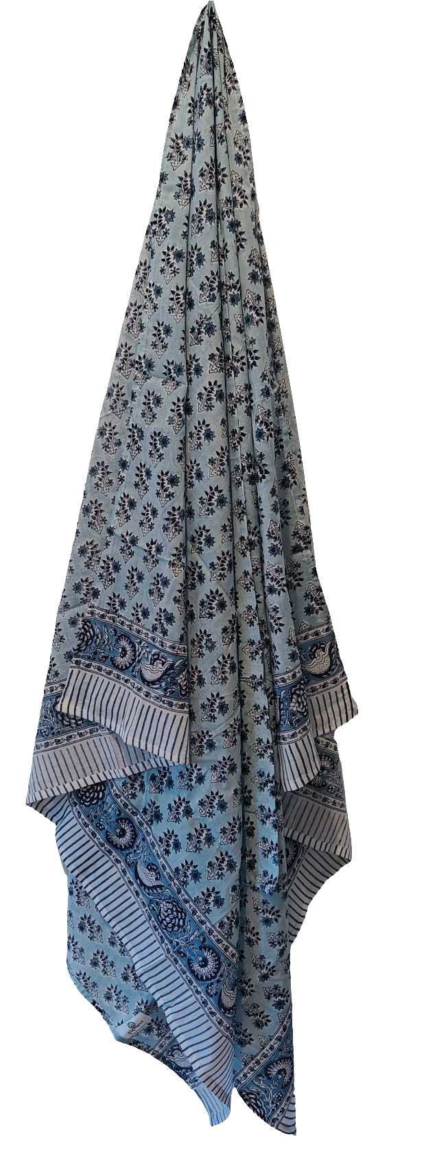 Mavi Floral Indian Hand Block Printed Cotton Sarong