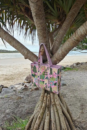 Casablanca Reversible Cotton Beach Bag Pink by Sumavi
