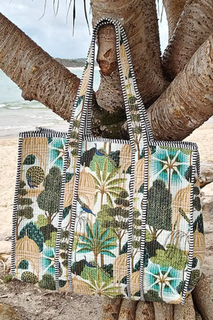 Casablanca Reversible Cotton Beach Bag Sand by Sumavi