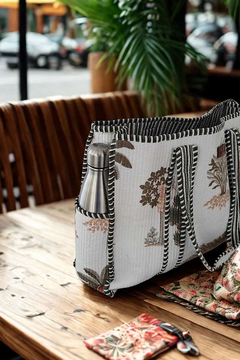 Ibiza Reversible Cotton Tote Bag - Natural by Sumavi