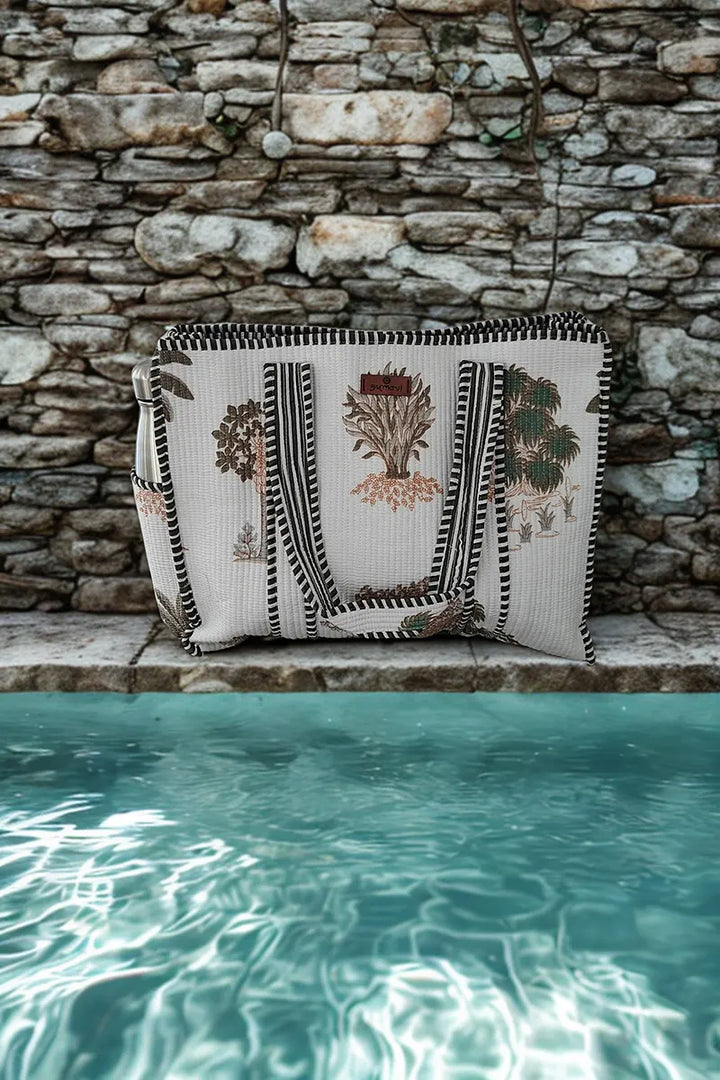 Ibiza Reversible Cotton Tote Bag - Natural by Sumavi
