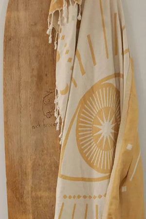 LaLuna Eye Gold Turkish Towel by Sumavi