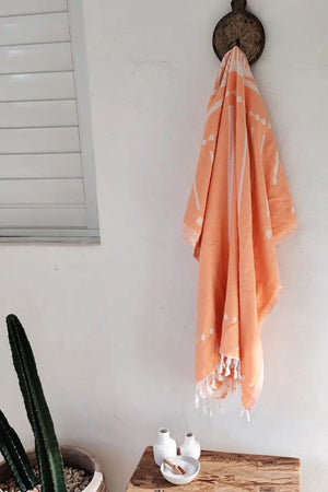 LaLuna Eye Wild Tangerine Turkish Towel by Sumavi