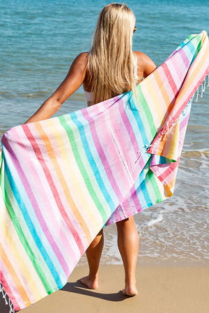 Rainbow Bright Turkish Towel by Sumavi