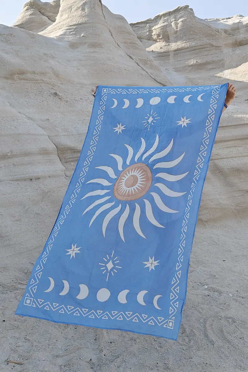 Sun Goddess Royal Blue Cotton Sarong by Sumavi