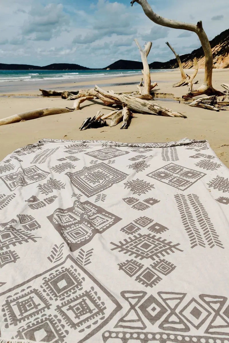 Tribe Stone Sand Free Beach Blanket by Sumavi