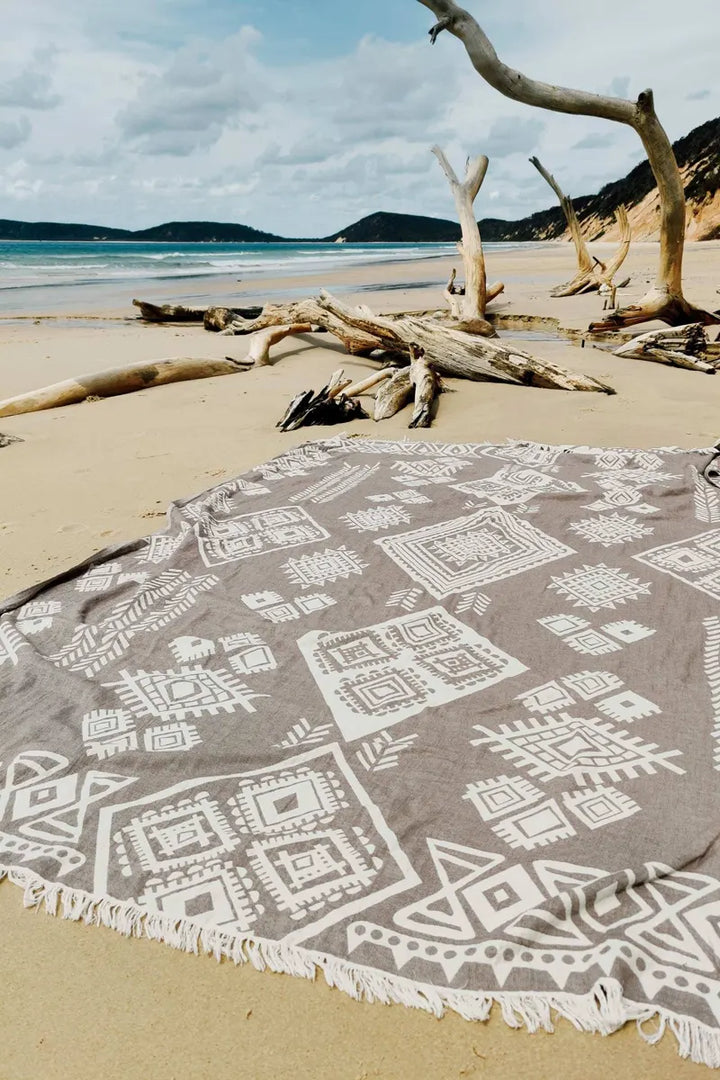 Tribe Stone Sand Free Beach Blanket by Sumavi