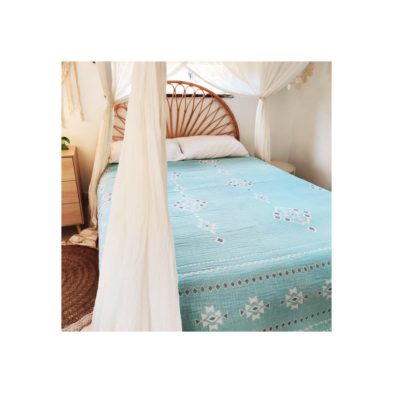 Gypsy Jumbo Reversible Beach Blanket / Bed Throw - Turquoise - Sumavi